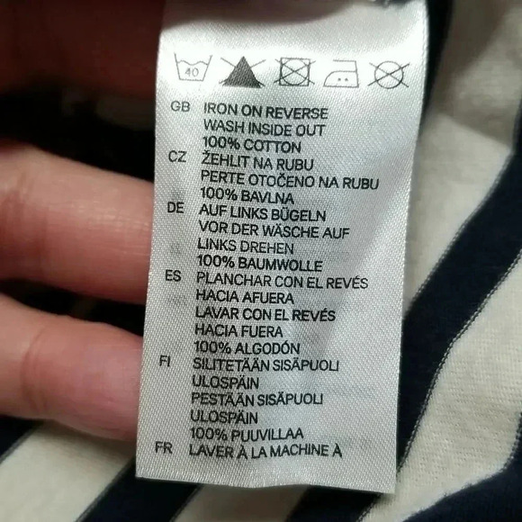 {H&M} Nautical Black Bird & Rose Print Striped Top - Picture 10 of 12